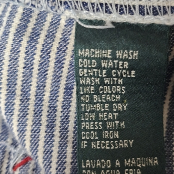 Lauren Jeans Co pants 22W Striped Capri Pants Pull On Navy and White - Picture 11 of 12